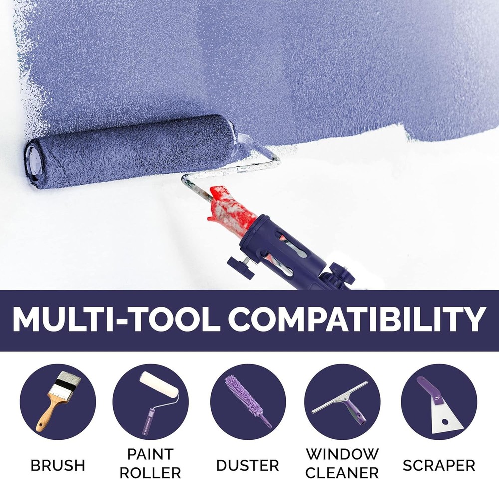 Foxtrot Paint Brush Extender Multi Angle Pole Attachment Roller Holder