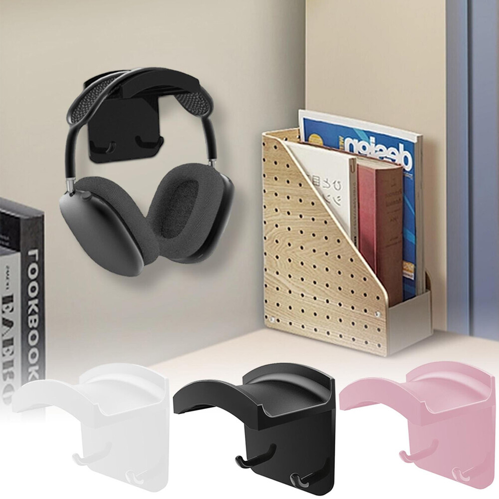 2Pcs Headphone Hanger Wall Mount Stand for Headset Space-saving Headset Holder