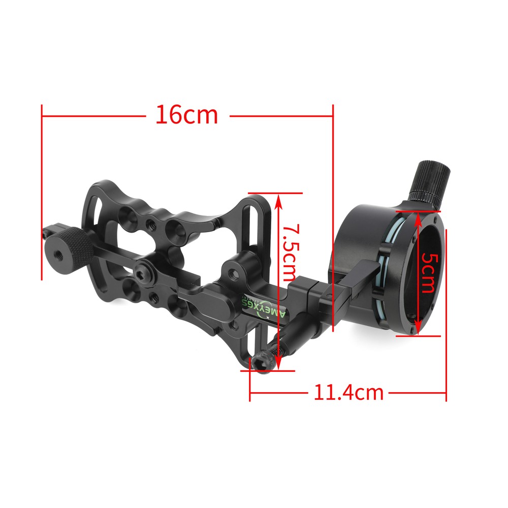 Compound Bow Sight 1-pin 0.019" Optical Fiber Micro-Adjustable Shooting Target