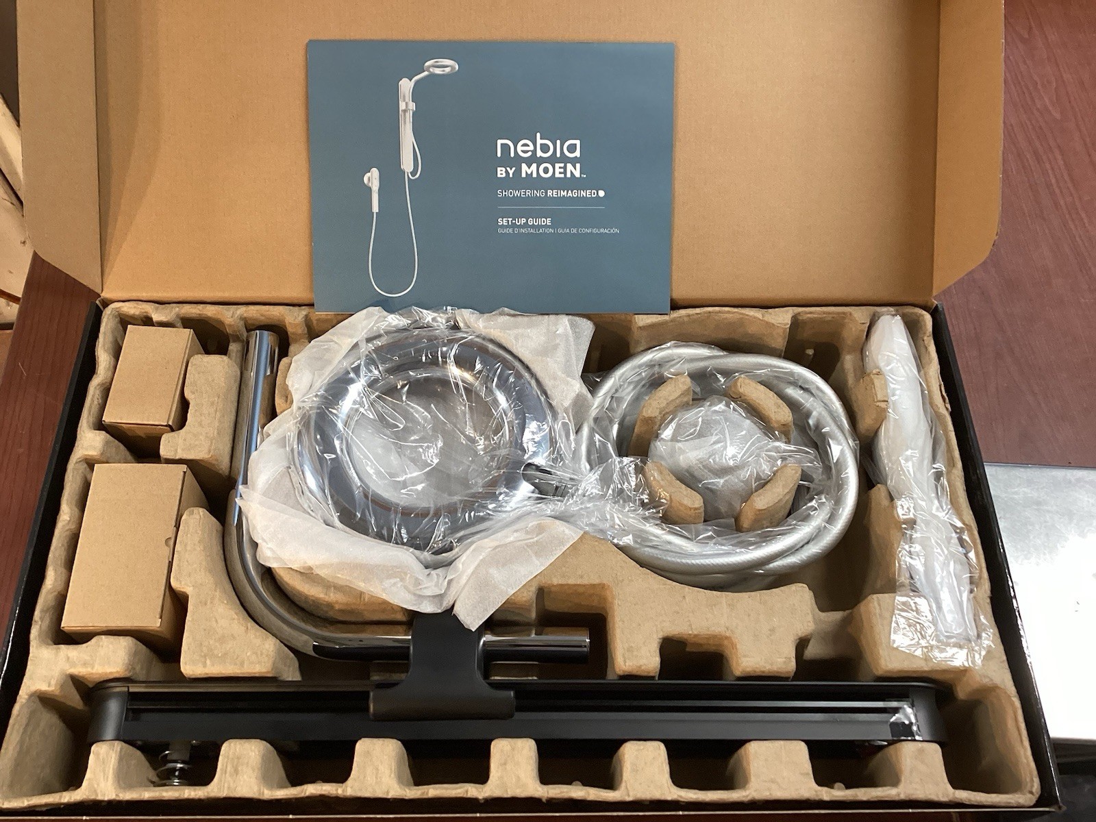 NEW In Box Moen N207C0BLC Nebia Dual RainShower W/Handshower Matte Black/Chrome