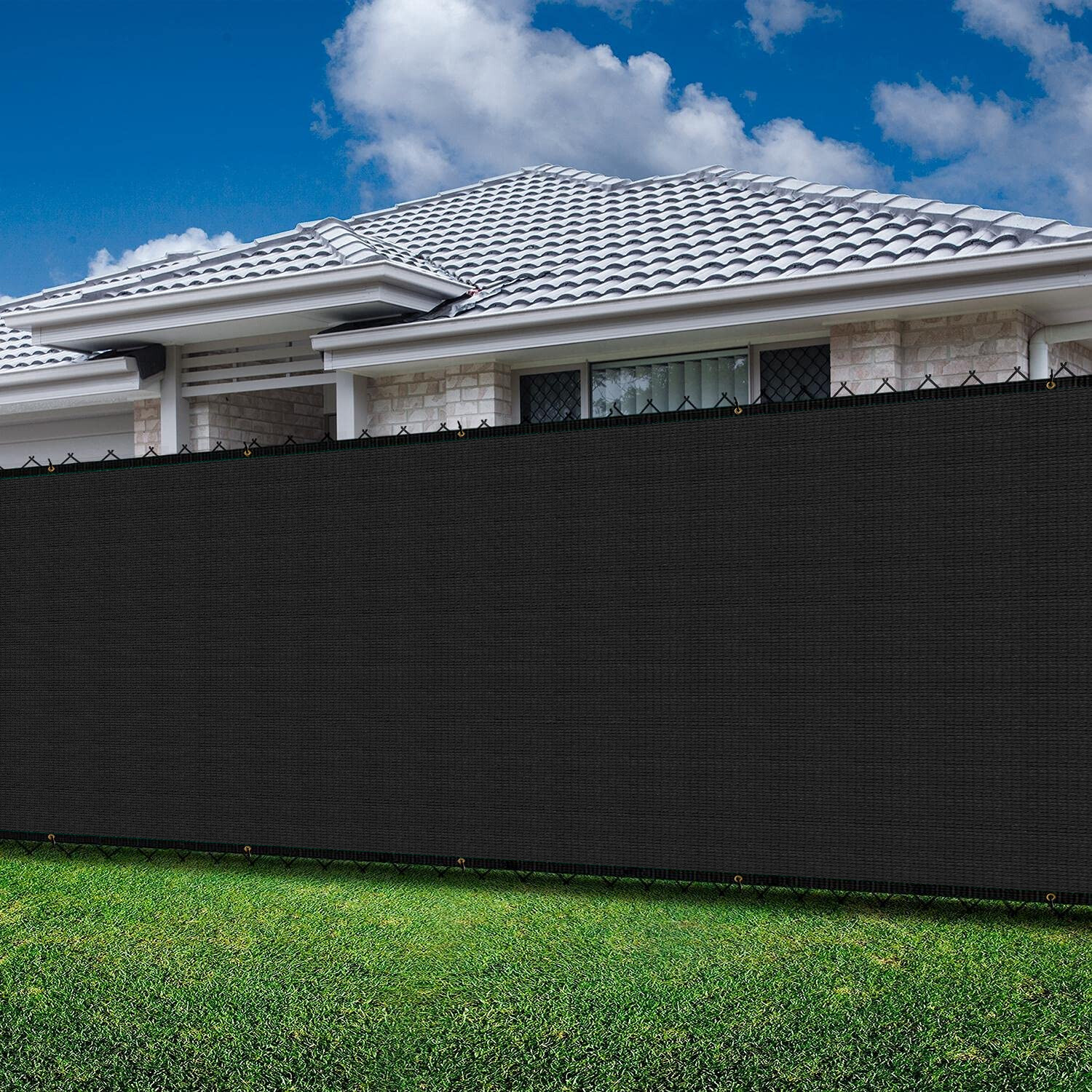 4' 5' 6' 8' tall Fence Privacy Screen Shade Cover Windscreen Mesh Garden-Black