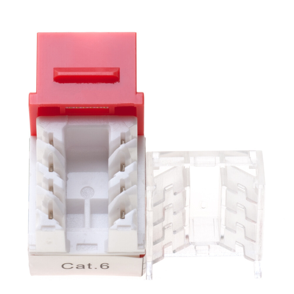 50 pcs Cat6 Punchdown Keystone Jack Red 45 Degree Angle Ethernet Network PACK