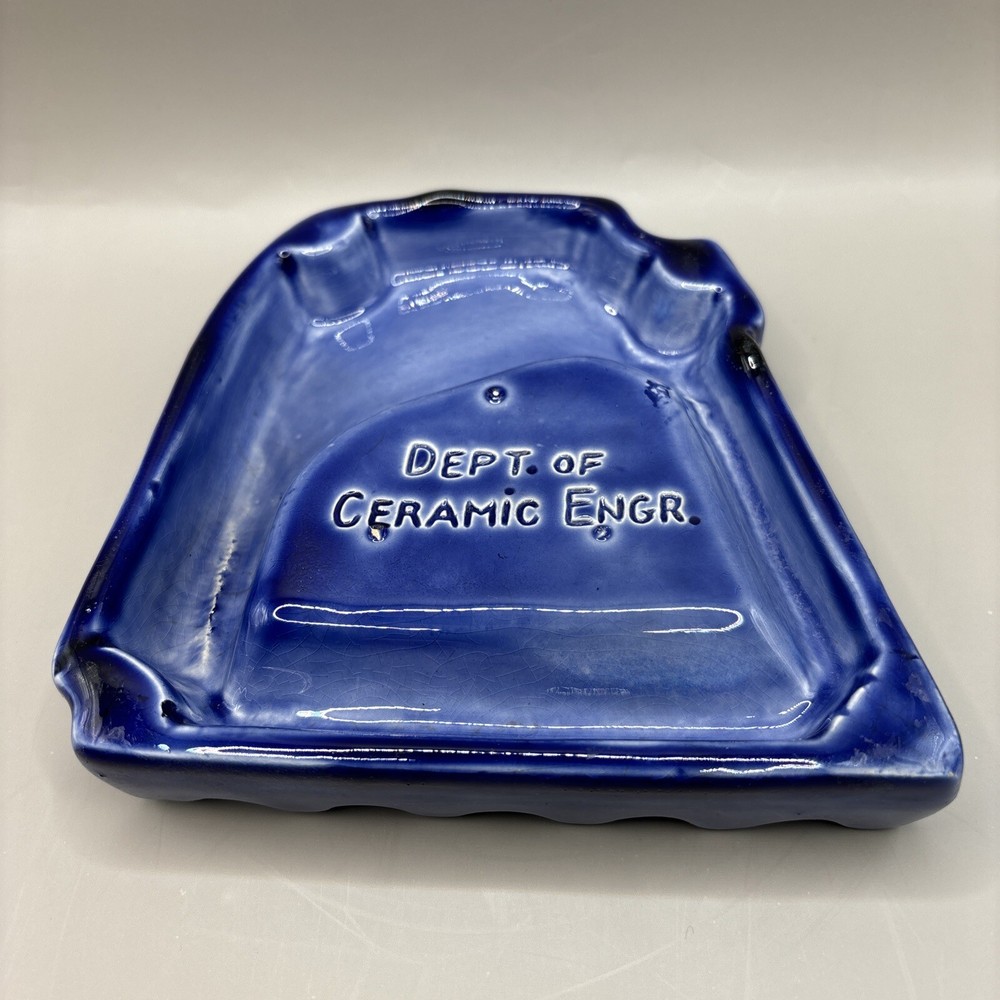 Native American Profile Ashtray Trident Logo Ceramic