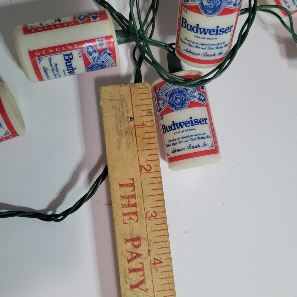 Vintage 1987 Mini Budweiser Beer Can String Lights