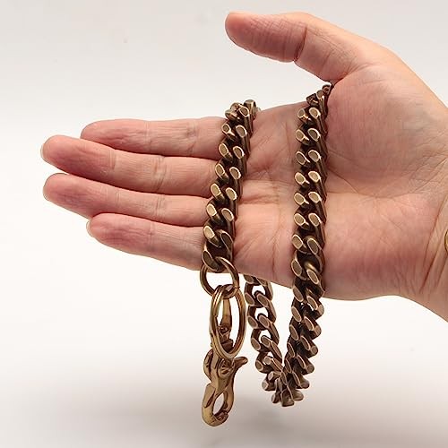Ruth&Boaz Solid Brass Square Chain Biker 13" Square Chain-retro Snap Hook