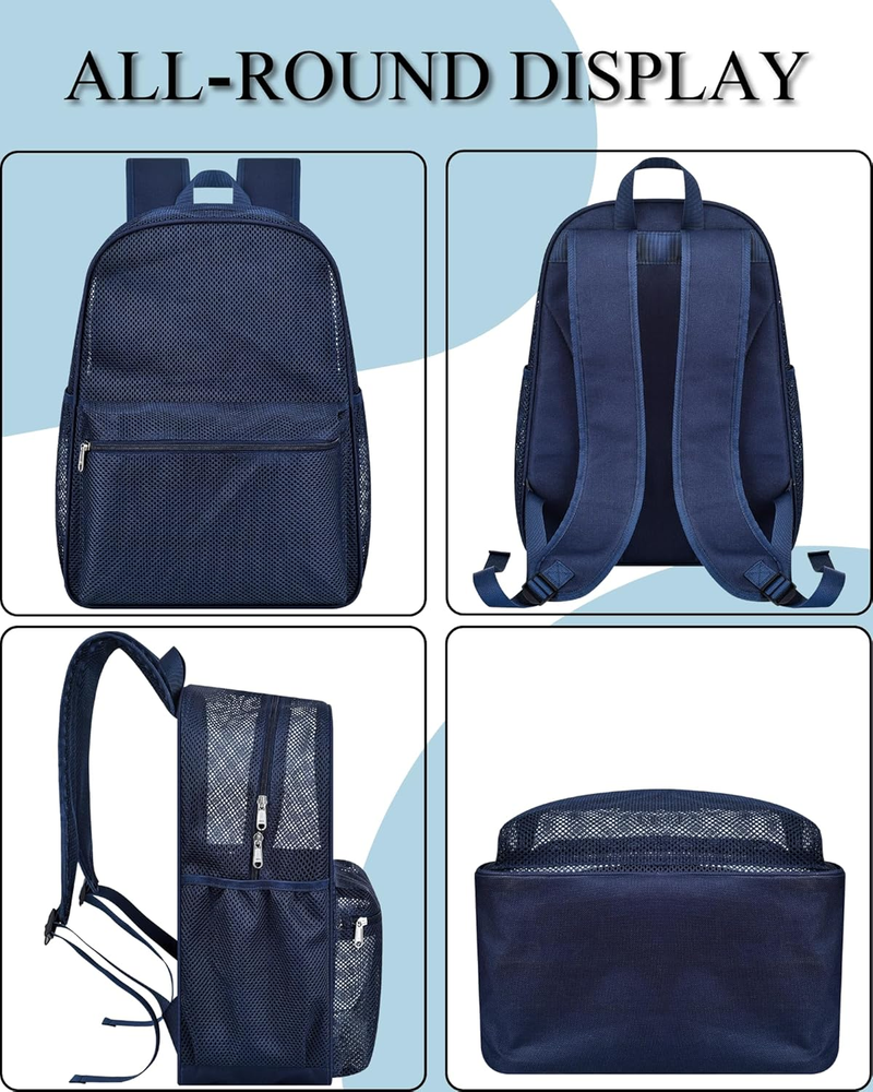 Mesh Backpack Lightweight See through Backpack for Commuting Swimming Travel Bea