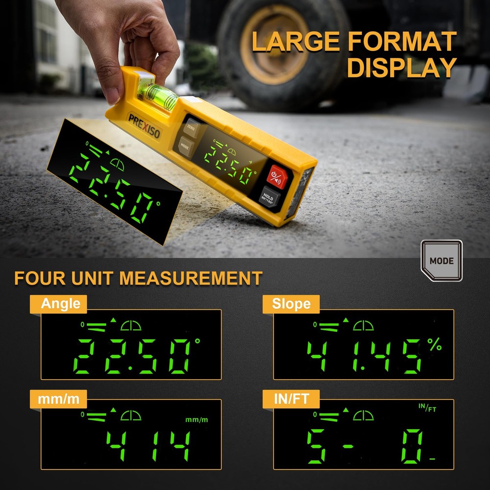 Digital Level & Digital Protractor, 7 inch Angle Finder 0-90° & 0-180° Range,...