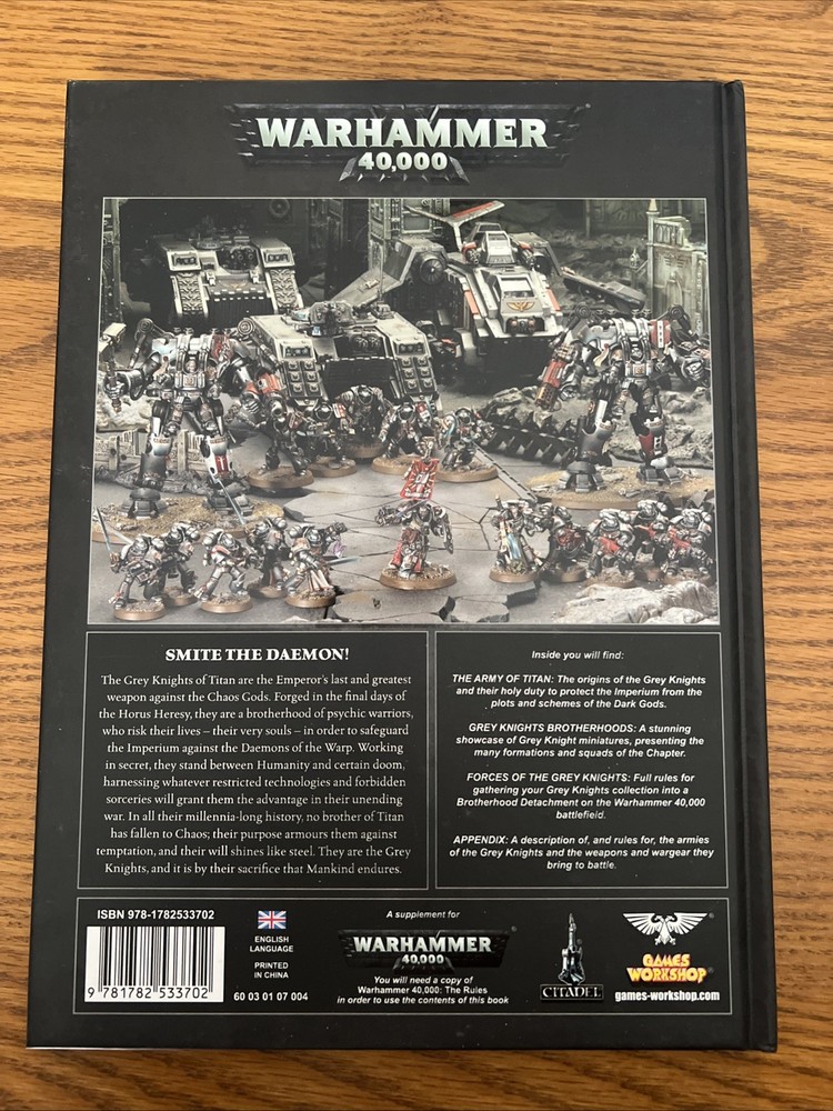Warhammer 40K Grey Knights Codex Games Workshop Hardcover