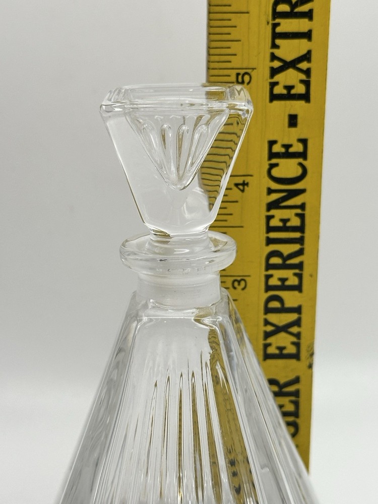 Art Deco Leaded Crystal Triangular Perfume Bottle With Stopper