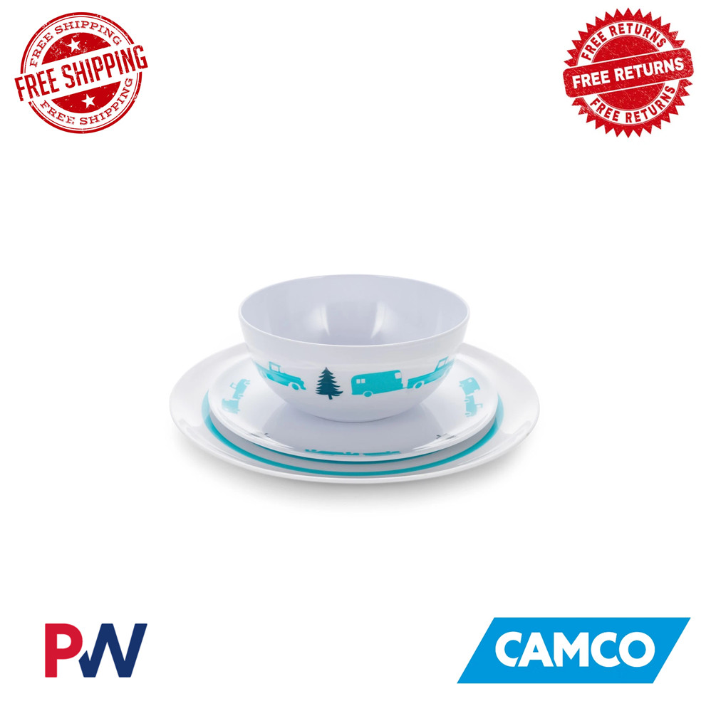 Camco LIBATC Dinner Plate Trailer / Tree Pattern Melamine Bulk 53227