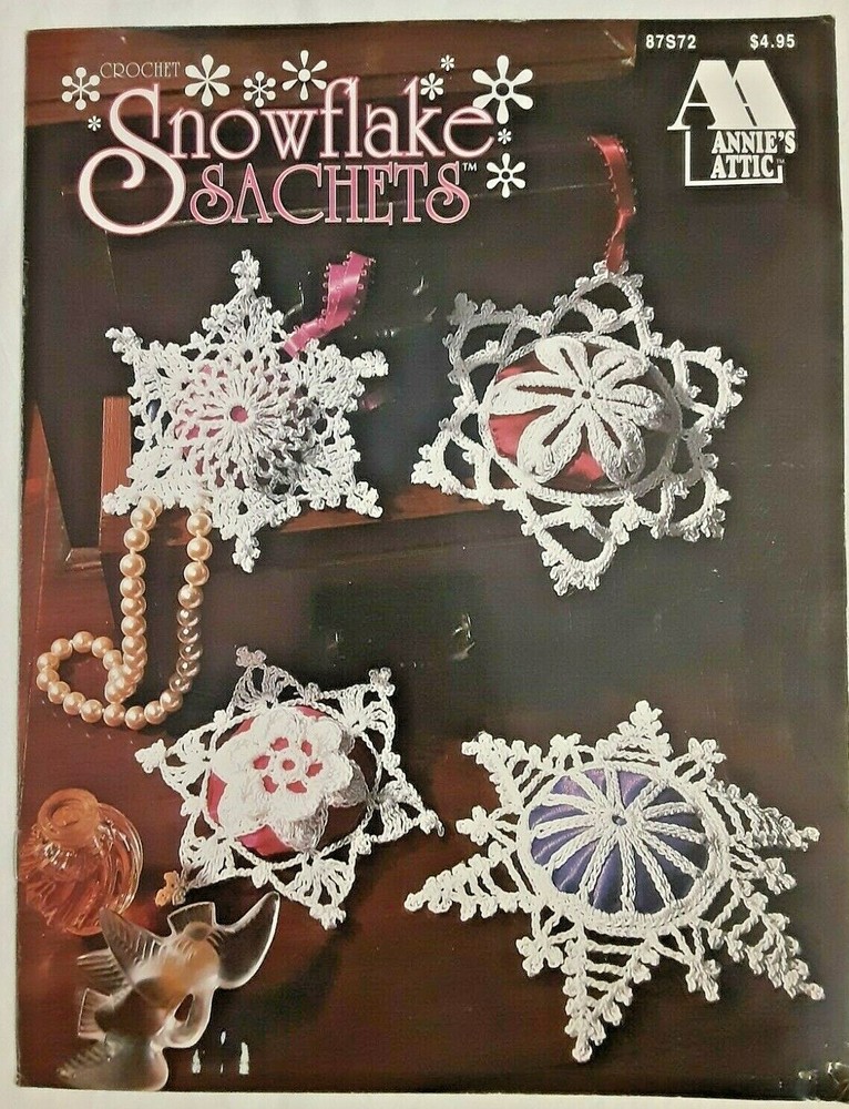 Annie’s Attic Crochet Winter Snowflake Sachets Sewing Project Pattern Leaflet H