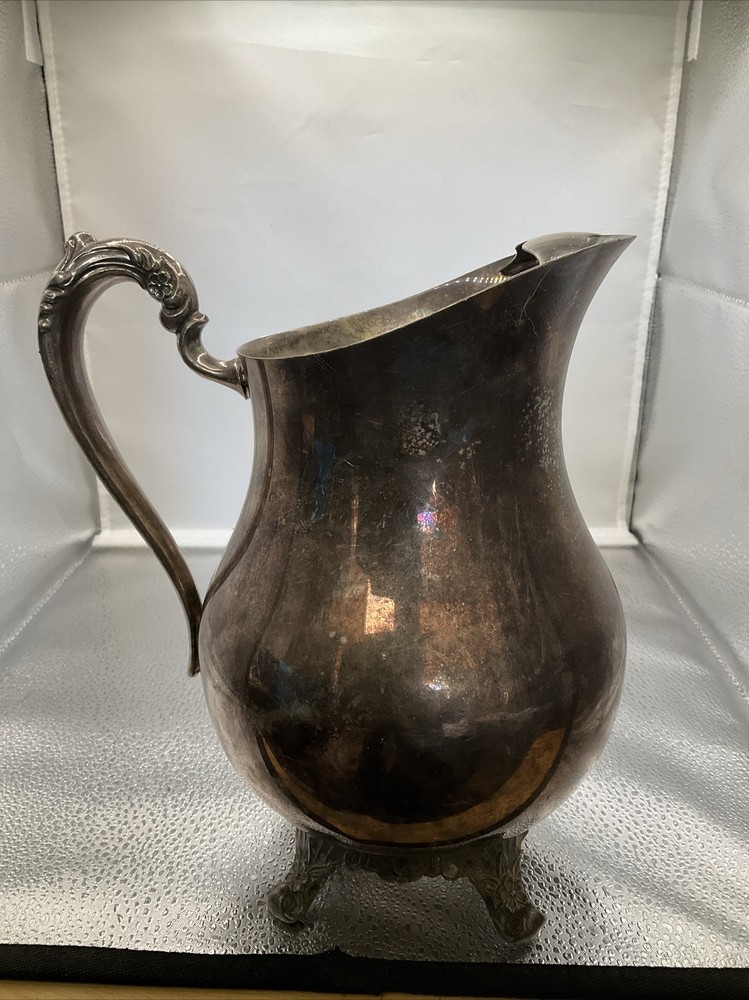 Vintage Silver Plate Pitcher Height 9”