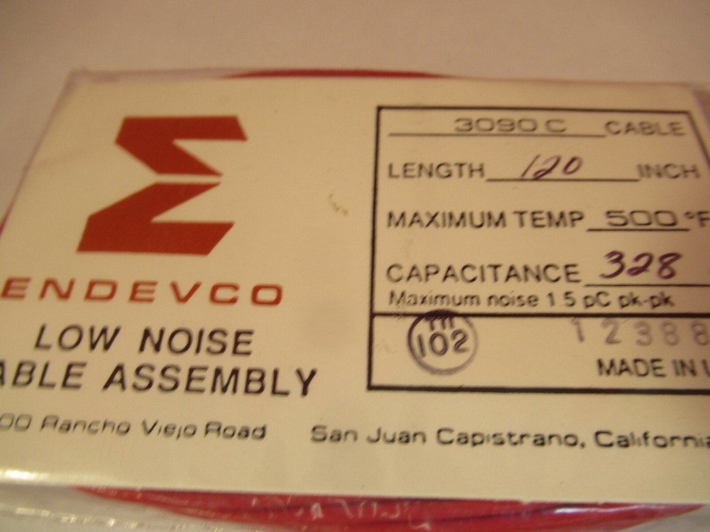 MEGGITT ENDEVCO 3090C LOW NOISE CABLE for ACCELEROMETER VIBRATION SENSOR #9-A-71