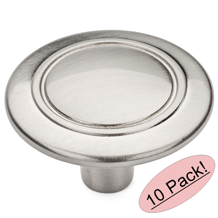 *10 Pack* Cosmas Satin Nickel Round Cabinet Knobs #6276SN