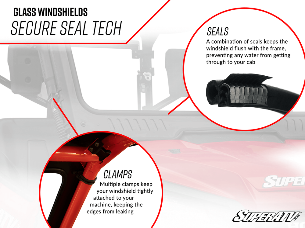 SuperATV Glass Windshield for Can-Am Defender (2016+)