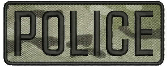 POLICE embroidery patch  2x5 hook MULTICAM
