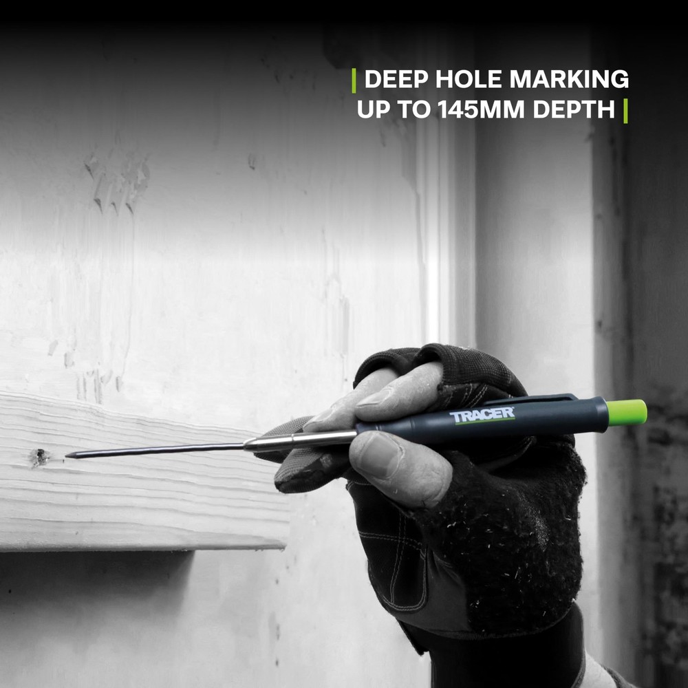 Deep Hole Construction Pencil Site Holster. Extendable 2B Carpenter Pencil wi...