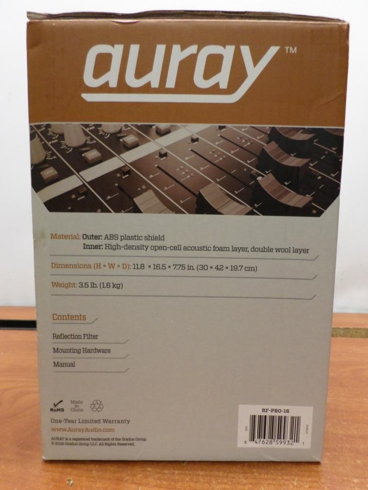 Auray RF-PBO-16 Premium Reflection Filter