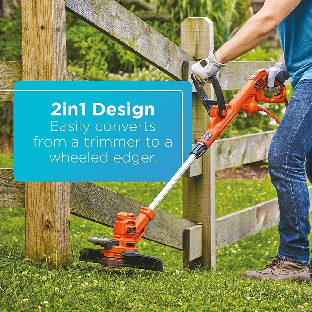 BLACK+DECKER 2-in-1 String Trimmer & Edger | 14" Auto Feed Weed Wacker
