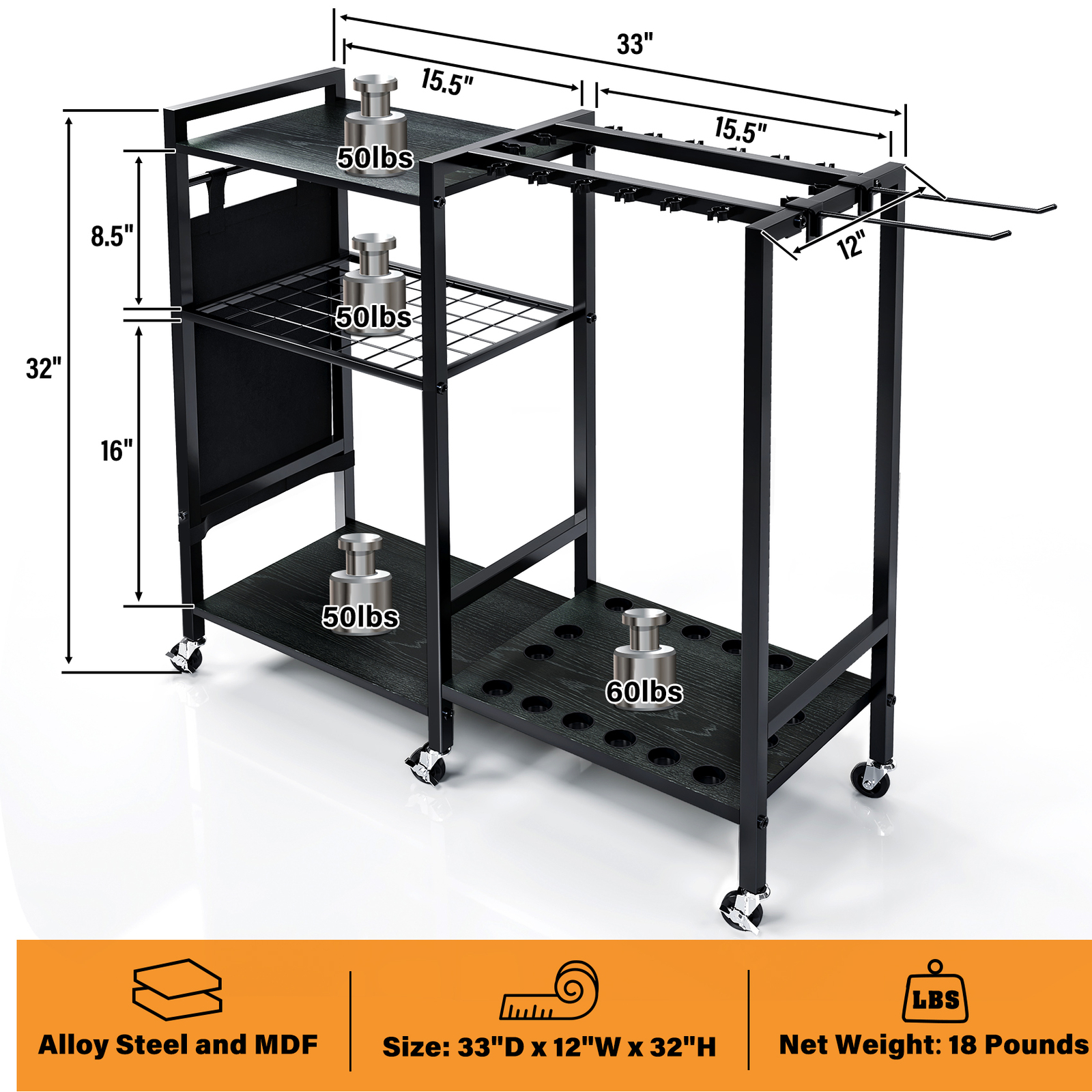 TC-HOMENY 16Rod Fishing Rod Holder Rack Fishing Gear Equipment Tackle Organizer