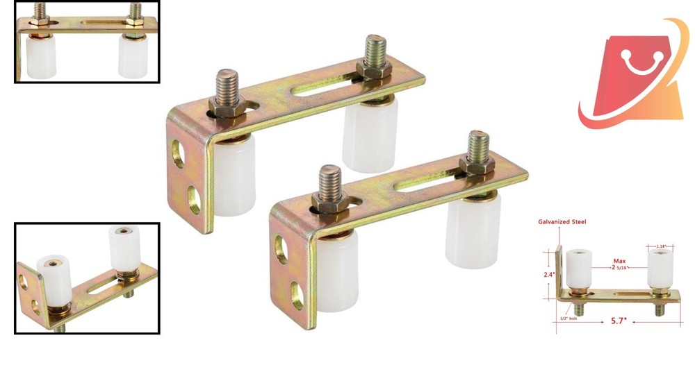 Slide Gate Guide Roller with L Post Bracket Nylon Dual Rollers for Sliding Gates
