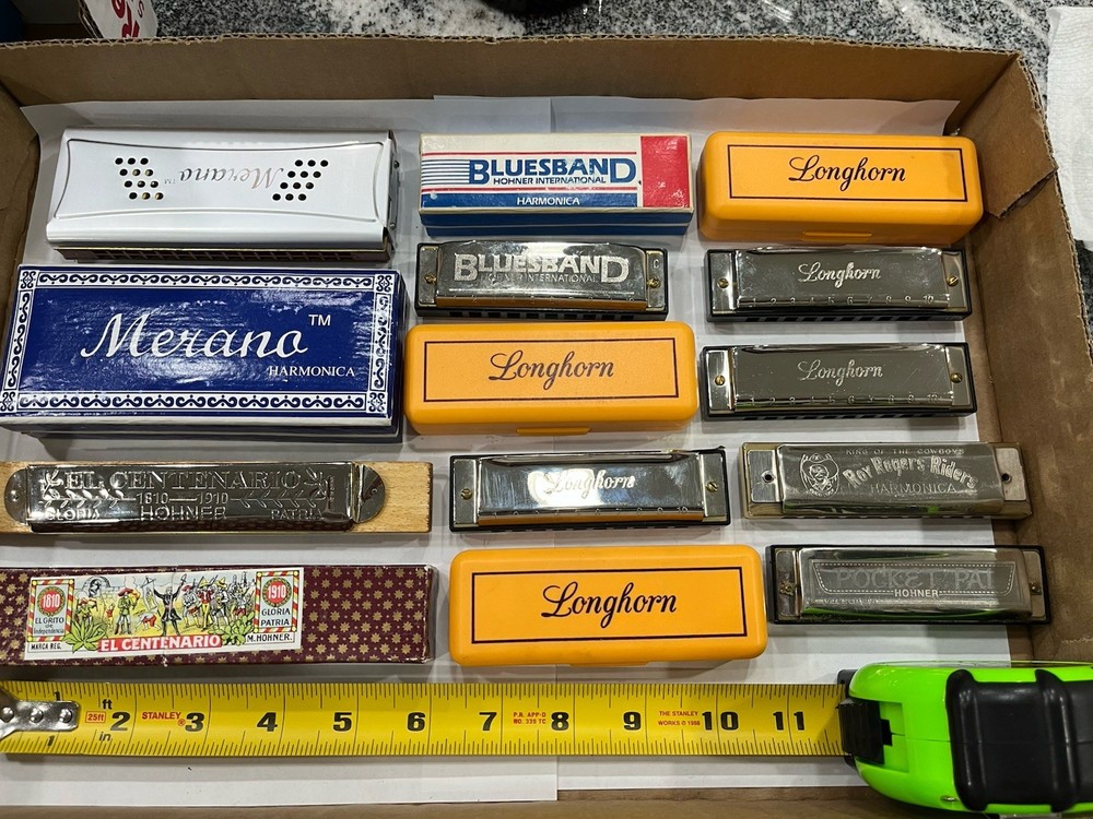 9 Miscellaneous Harmonica Lot-see Photos