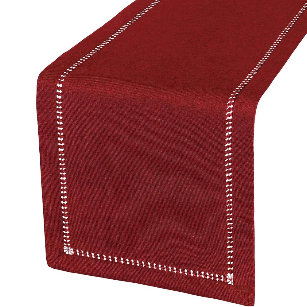 Grelucgo Handcrafted Solid Color Dining/Dresser Table Runner, Double-Hemstitched