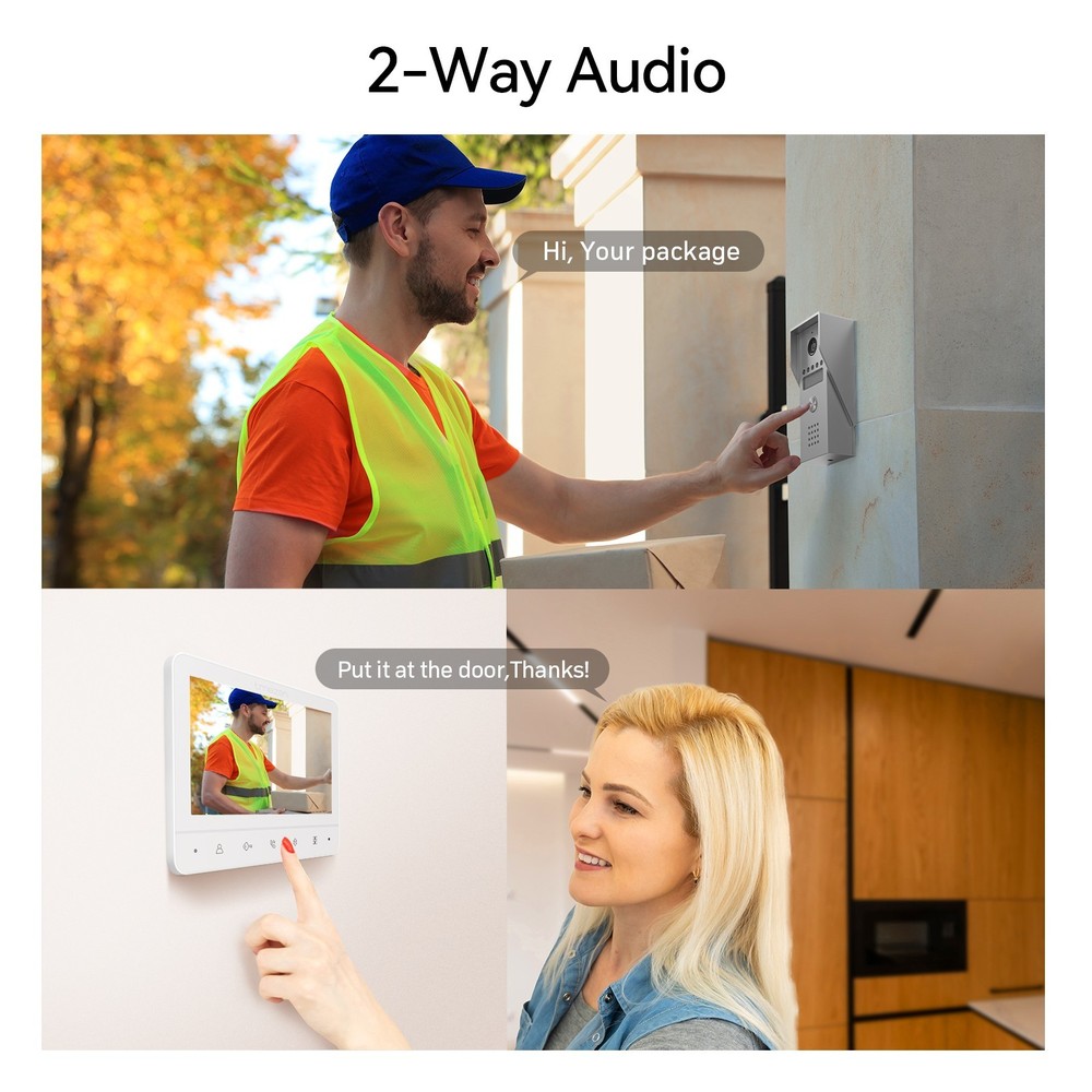 Video Doorbell Intercom Entry System with Night Vision Support Unlock&Intercom