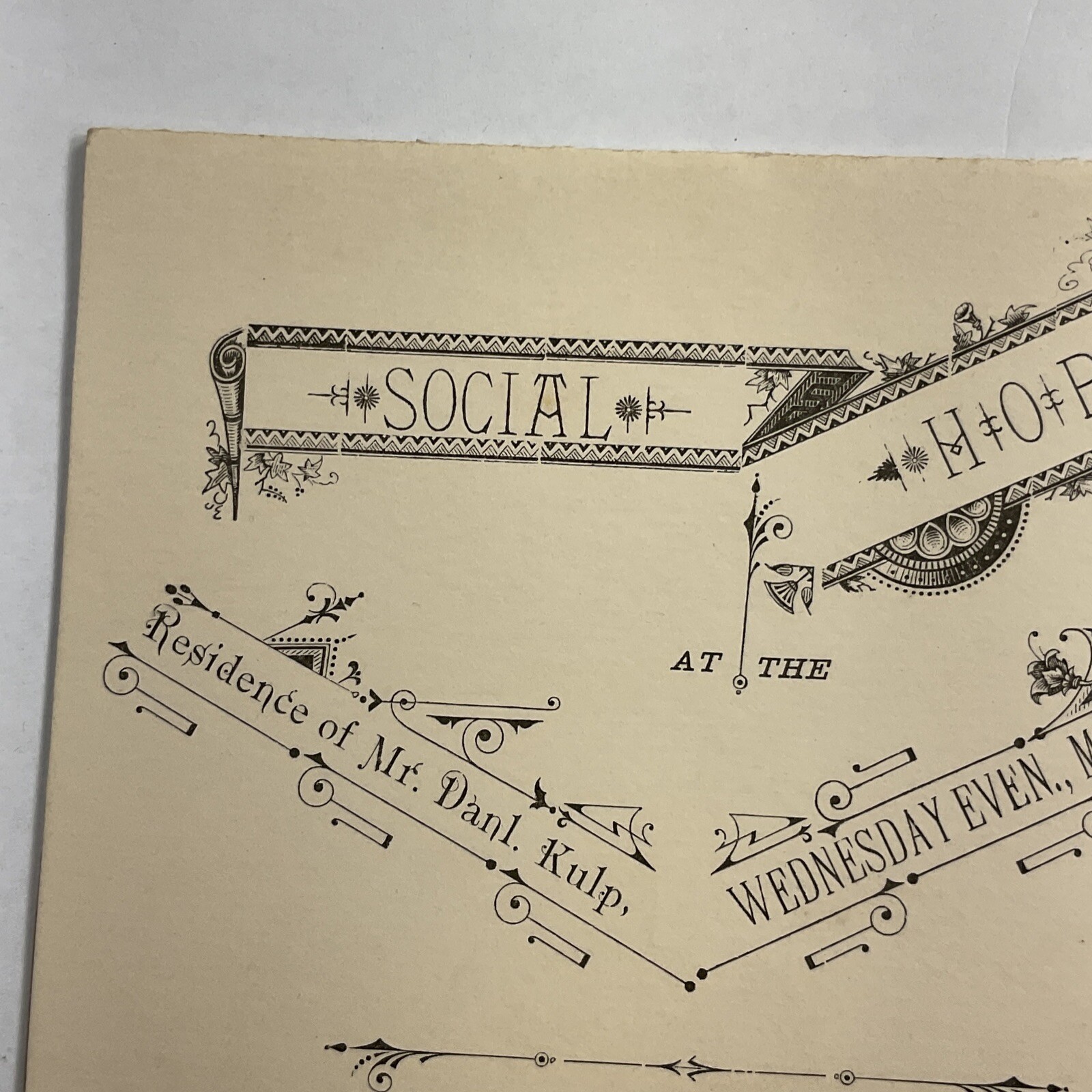 1883!! Madison County, Ohio, London, Social Hop Party Invitation Paint Township