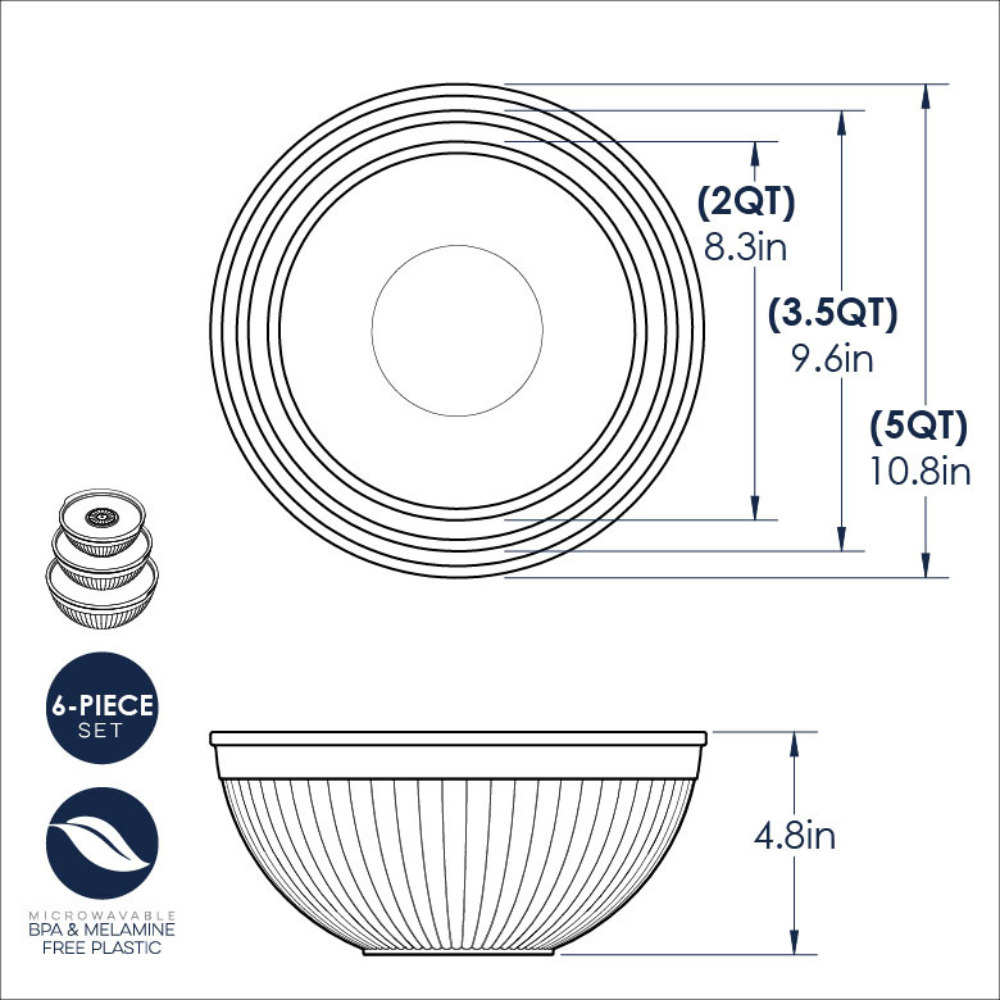 Nordic Ware 6 Piece Covered Bowl Set