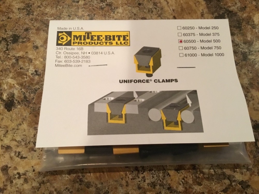 Mitee Bite 60500 #8-32 Thread Uniforce Clamp 8/Pack