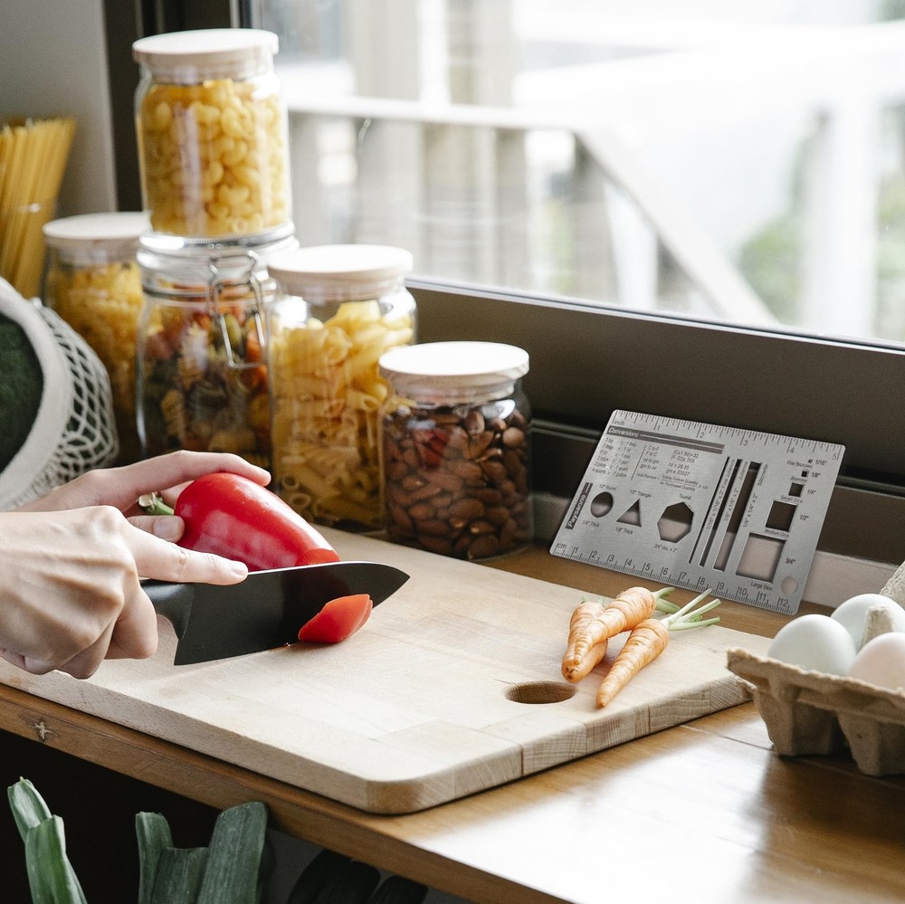 Culinary Ruler Stainless Streel Mini Cutting Reference Template Cooking Measu...