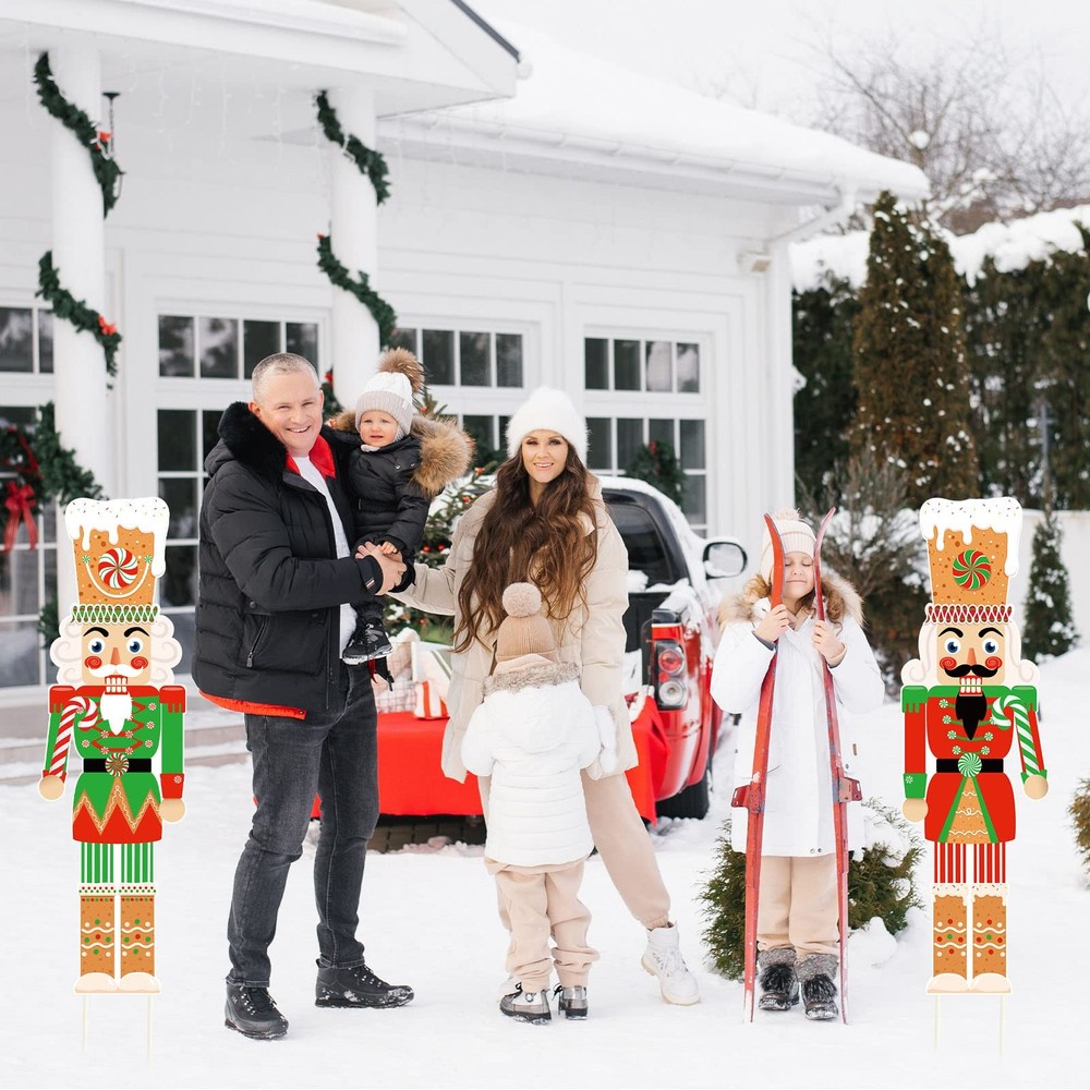 Capoda 2 Pcs Outdoor Nutcracker Christmas Decorations Large Christmas Nutcracker
