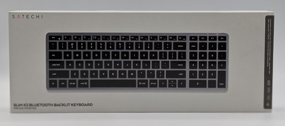 Satechi Slim X2 Bluetooth Backlit Keyboard With Numeric Keypad Space Gray SEALED