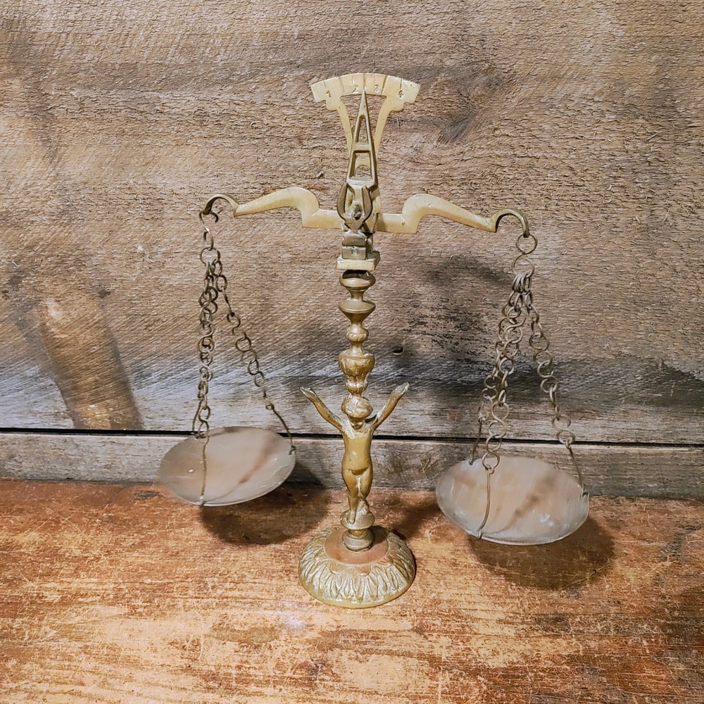 Antique Cherub Brass Scale