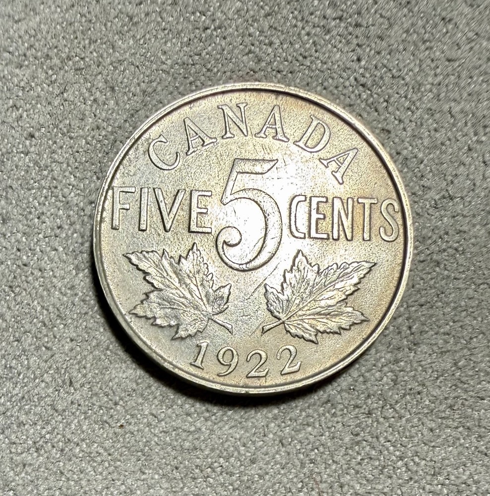 1922 Canada 5 Cent Coin