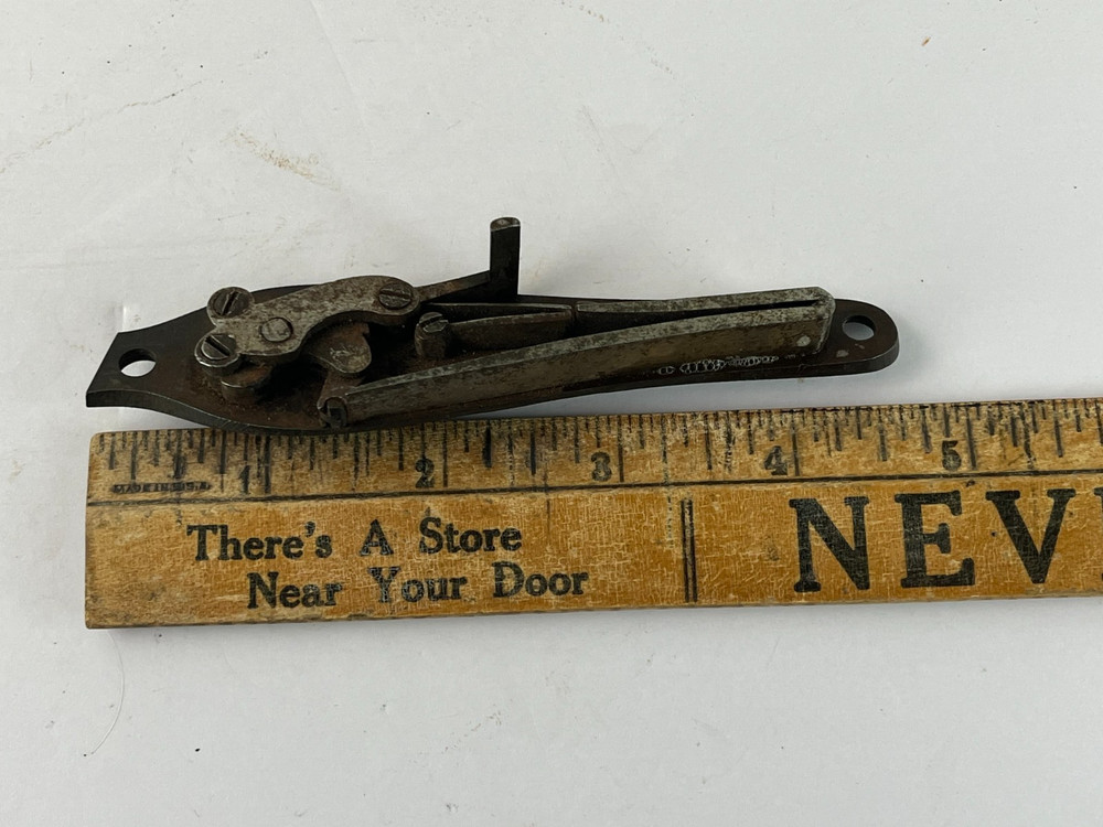 Vtg Side Lock Assembly Main Spring Action Percussion rifle Etched E James & CO