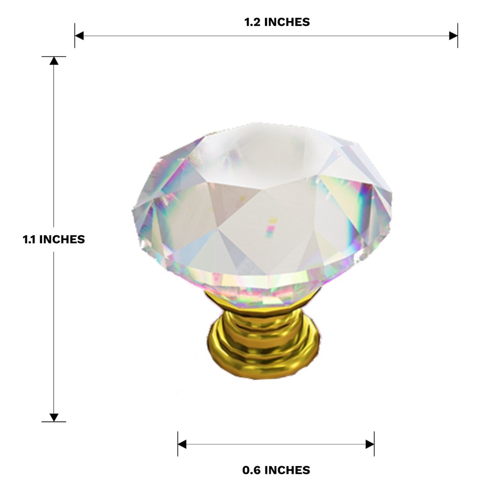 Gold Crystal Knobs – Elegant Cabinet Drawer Pulls, Modern Home Hardware
