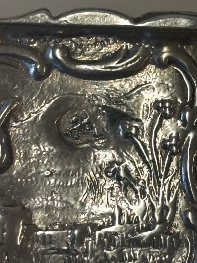 Solid silver antique Dutch decorative box dish pot