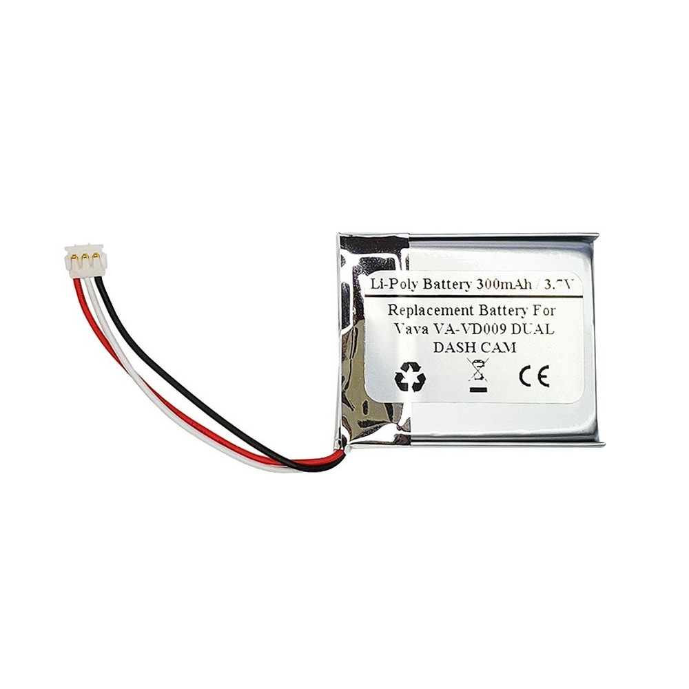 300mAh 3.7V Replacement Battery For Vava VA-VD009 DUAL DASH CAM