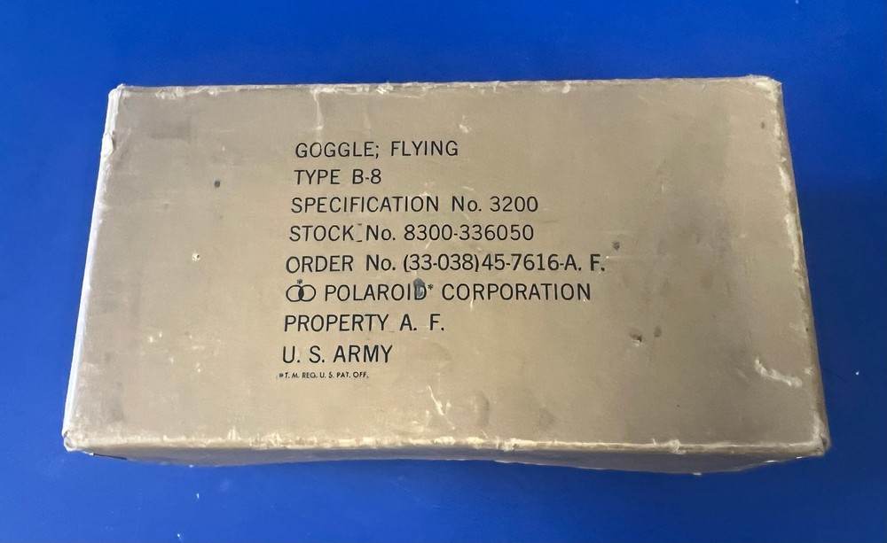 US ARMY AIR FORCES TYPE B-8 FLYING GOGGLES- BOXED