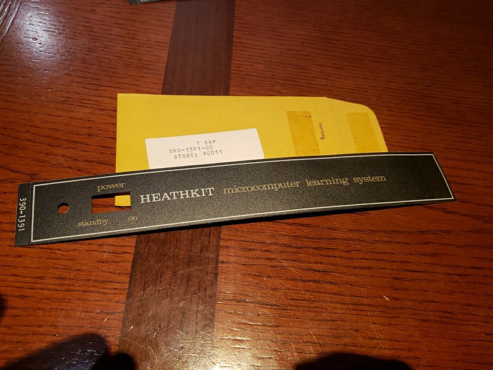 One New ET-3400 "Heathkit Label" #390-1391 for Microcomputer Learning System