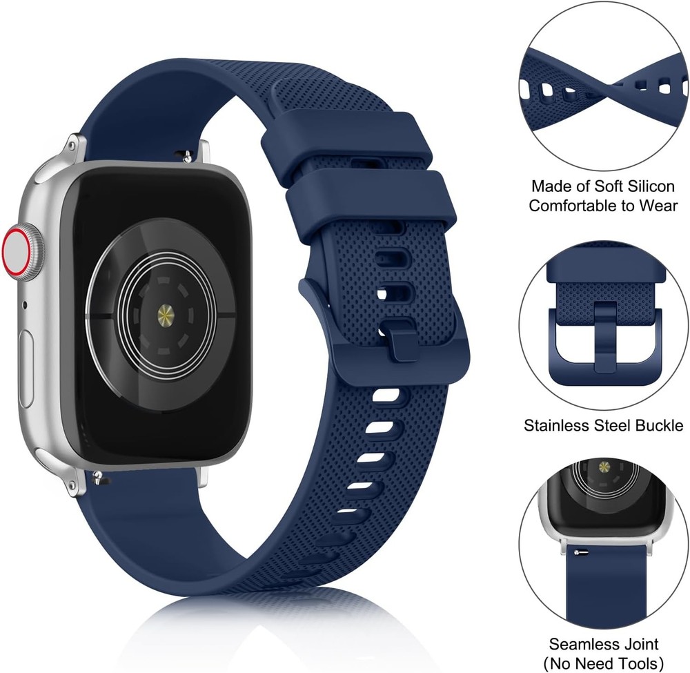 Soft Silicone Strap Compatible with Apple Watch Series 7 44mm