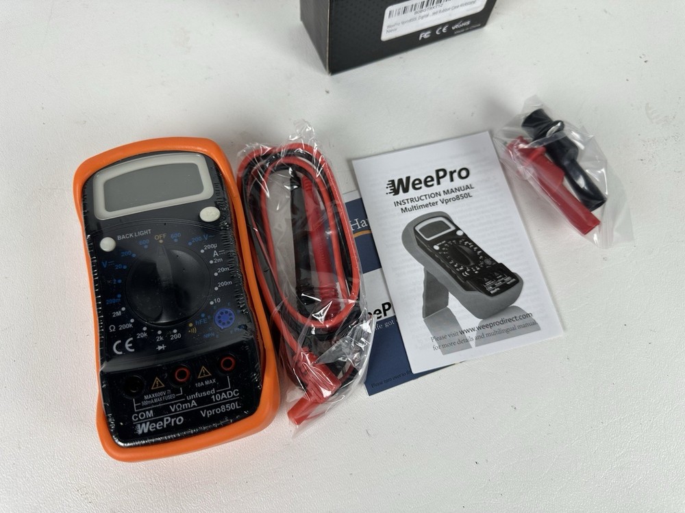 WeePro Vpro850L Digital Multimeter DC AC Voltmeter, Ohm Volt Amp Test Meter, US