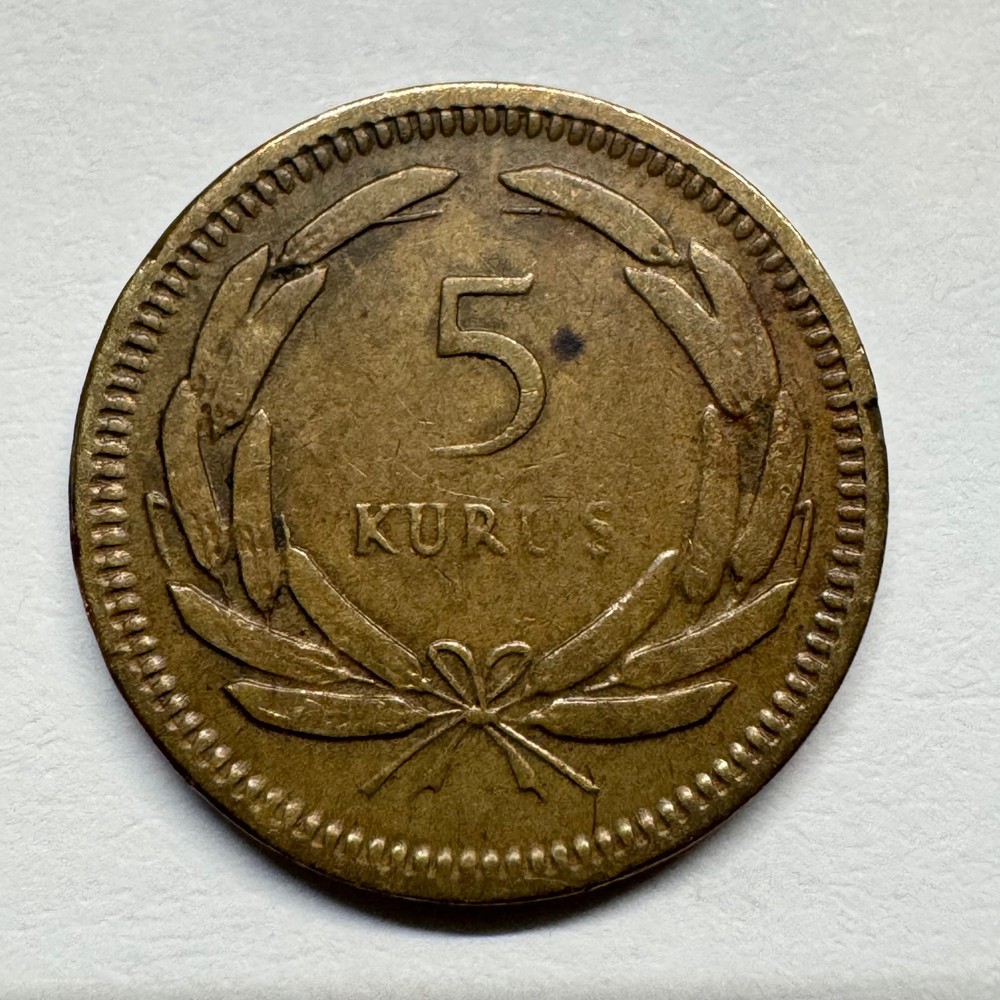 1956 Turkey 5 Kurus - Coin #D-015
