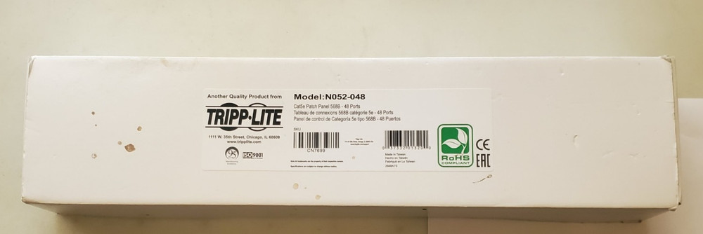 Tripp Lite, 48-Port, Cat6 Patch Panel, N052-048, New Open Box