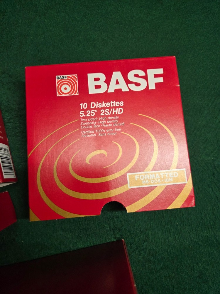 BASF Diskettes, 2S HD 5.25 5 1/4" Open (2) 10-Pack, 1 missing 19 Discs