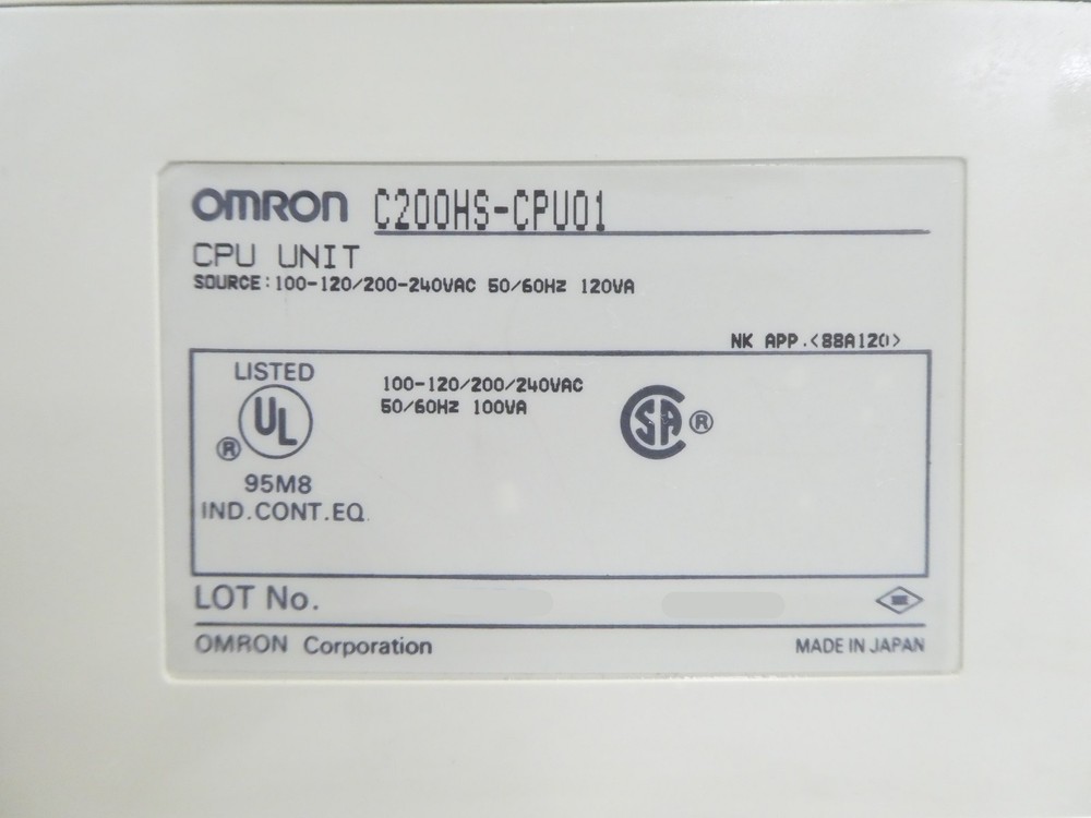 Omron Sysmac C200HS Programmable Logic Controller PLC Working Surplus