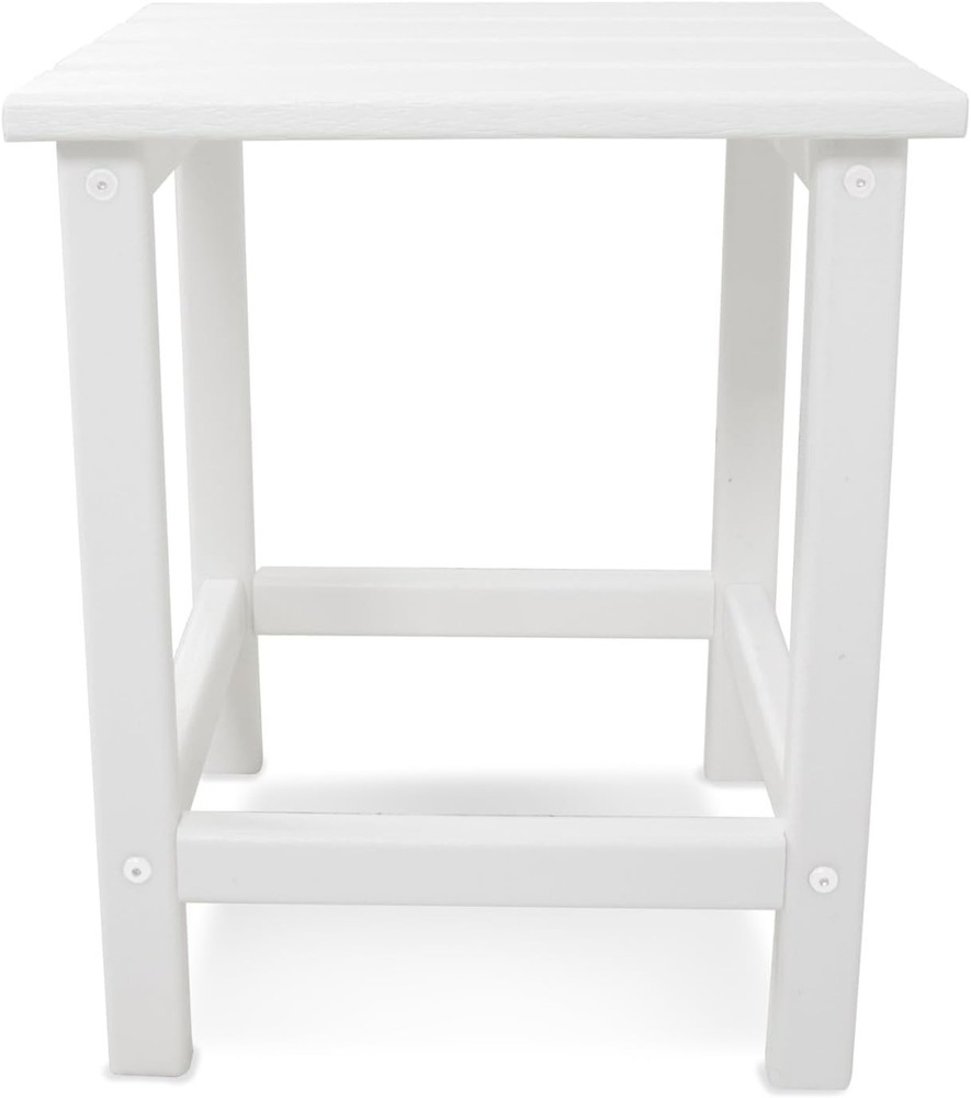 POLYWOOD Long Island 18" Side Table, White