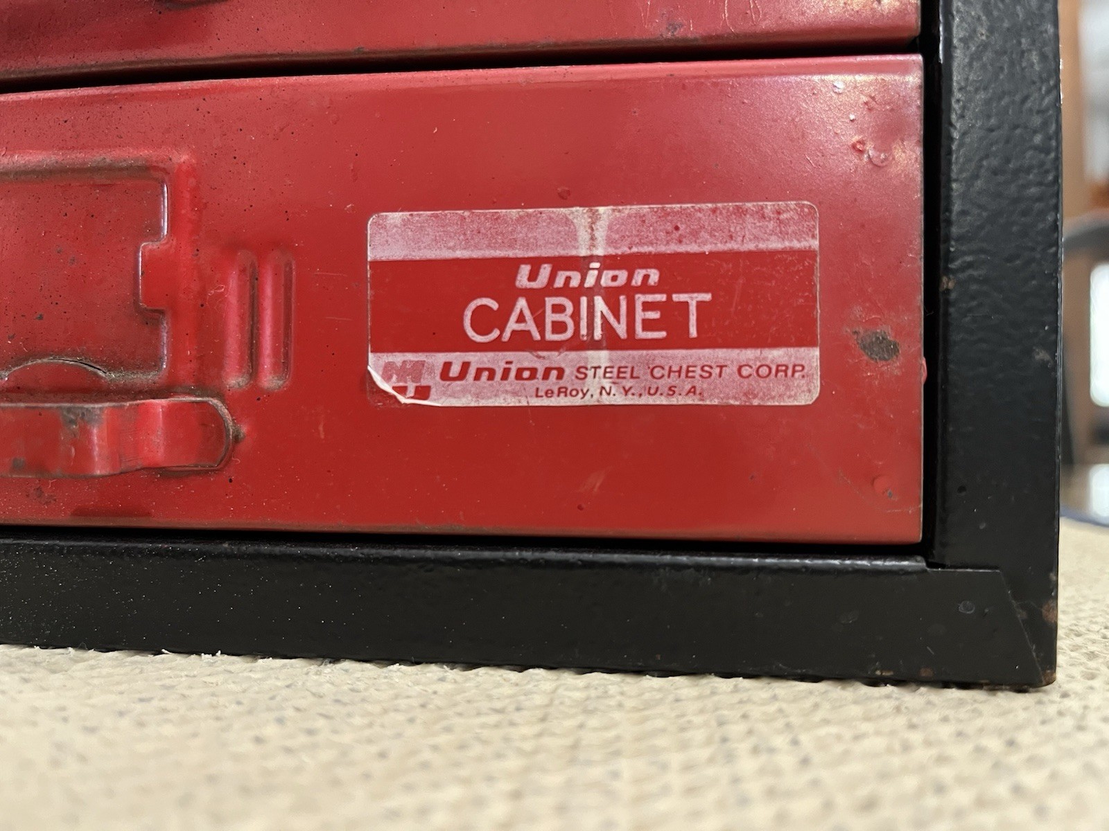 Vintage Industrial 4 Drawer Utility Cabinet By Union Chests Model No. 410